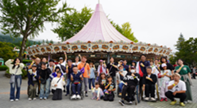 城島高原パークにて歩Kingイベントを開催したときの集合写真